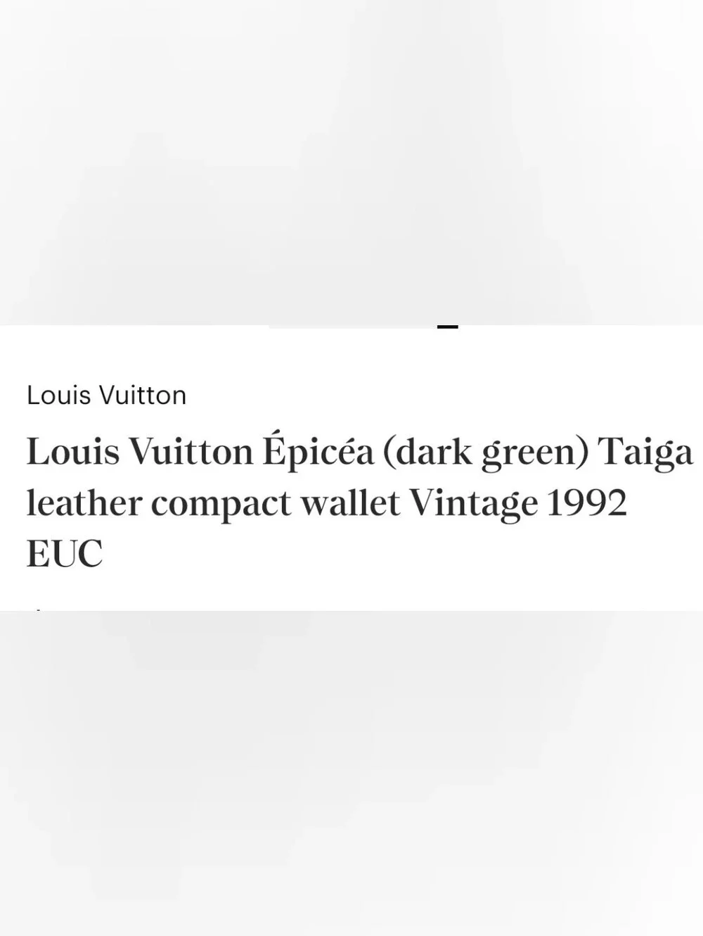 LOUIS VUITTON ⚜️ Epicea (EPI) Taiga ⚜️ Compact Bi-Fold Wallet 💚 1992 Vint. EUC